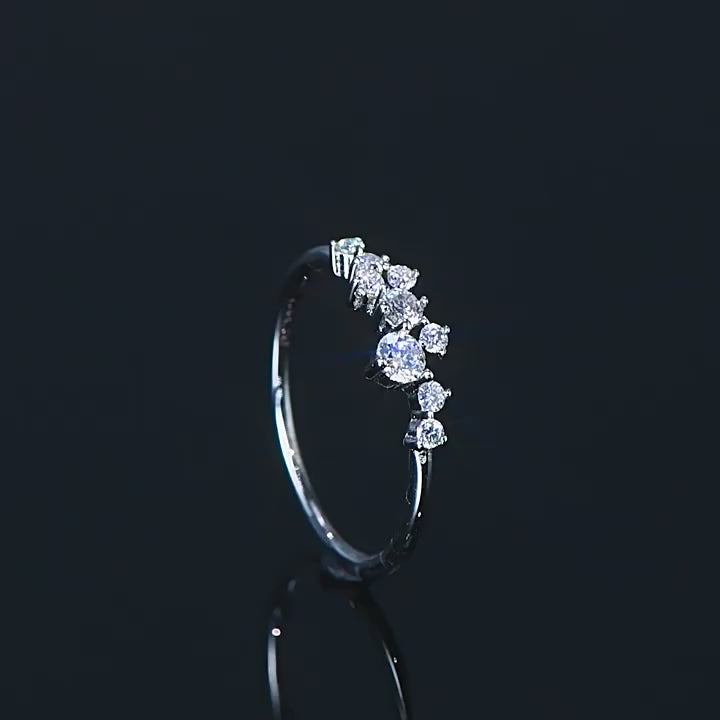 Solarii Moissanite 1.0ct Round Cut Full Eternity Ring 925 Sterling Silver Wedding Band