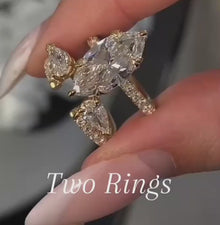 Luxurious Marquise Cut 4.0Ct Hidden Halo 925 Sterling Silver Wedding Ring Set