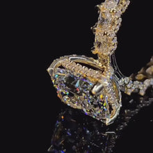 Starlit Pave Radiant Cut 5.0ct Engagement Ring In Sterling Silver