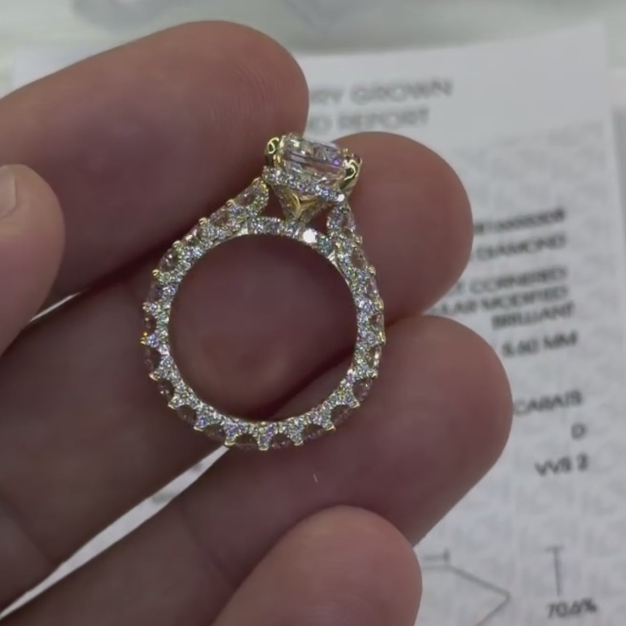 5.0ct Elongated Radiant Cut Eternity Band Engagement Ring