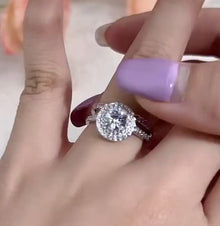 Round Cut Pink Stone Sterling Silver Wedding Ring Set