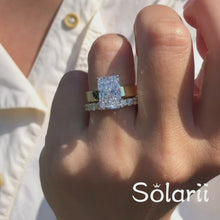 Stunning Hidden Halo 3.5ct Radiant Cut Sterling Silver Wedding Ring Set