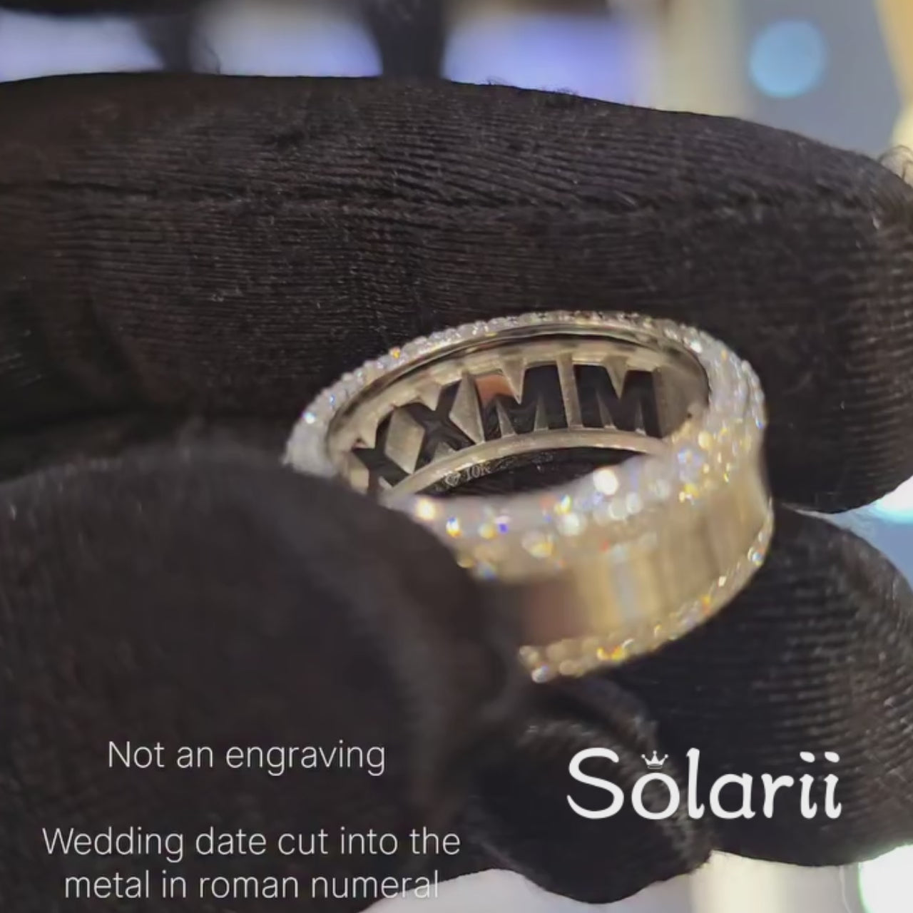 The "Sculpted Date" Solid Cut-Out Roman Numeral Band