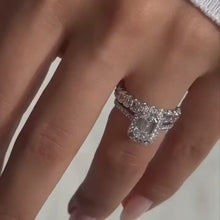Elegant Emerald Cut Bridal Set in 925 Sterling Silver