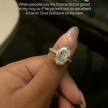 Intricate Pave Oval Cut 4.0ct Engagement Ring In Sterling Silver