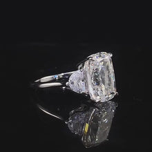 Classic Radiant Cut Three-Stone Sterling Silver Engagement Ring