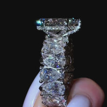 Radiant 5.0ct Pear Cut Chunky Pave Engagement Ring in Sterling Silver