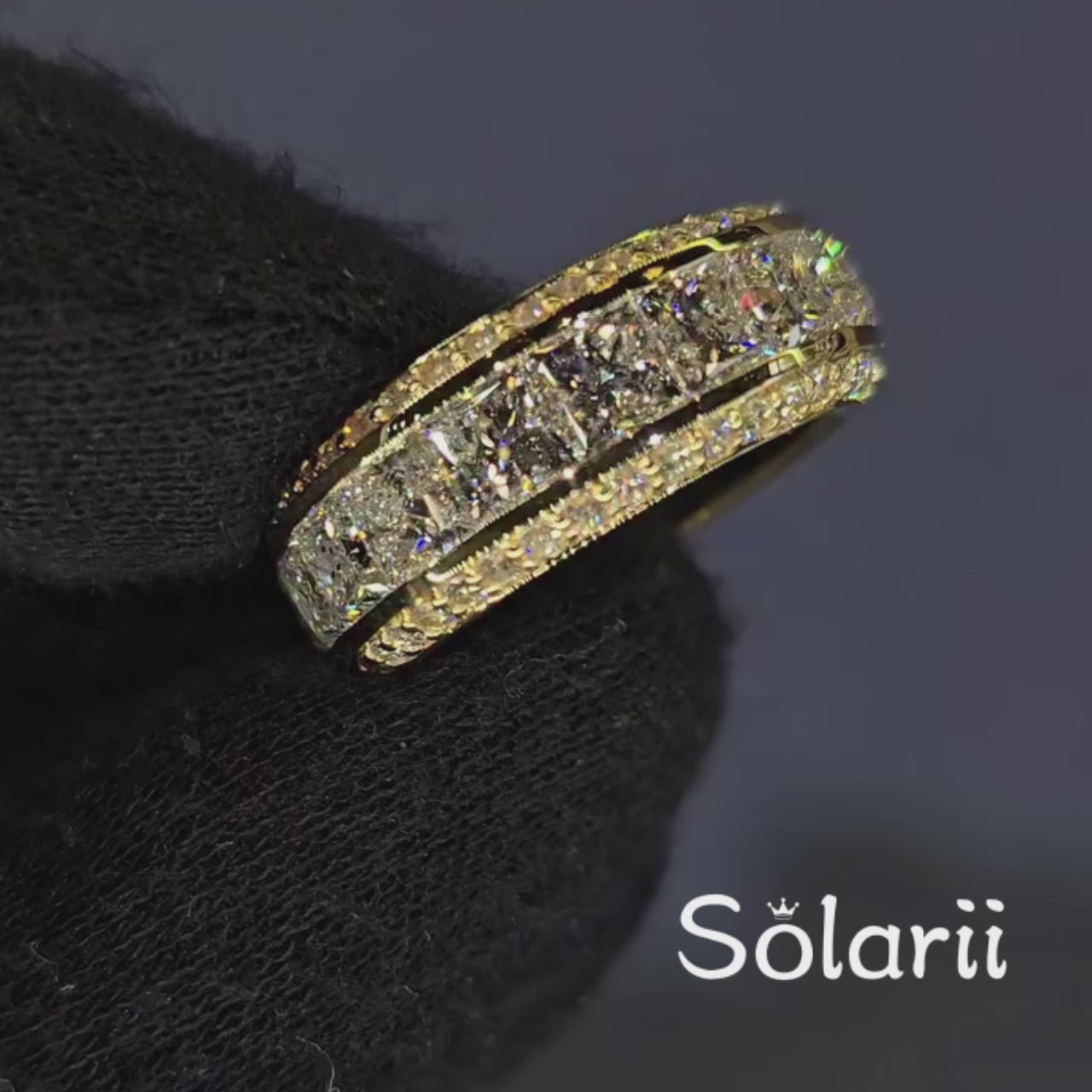 Bold Multi-Row Princess Cut Anniversary Band