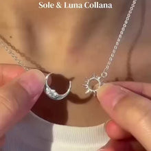 Celestial Sun and Moon Interlocking Pendant Necklace in Sterling Silver