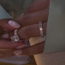 Brilliant Radiant Cut 5.0ct Hidden Halo 925 Sterling Silver Wedding Ring Set