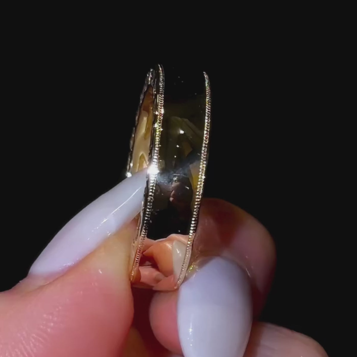 Secret Emerald Cut Statement Ring with Milgrain Detail