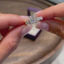 Sumptuous Solarii Moissanite 6.0ct Princess Cut 925 Sterling Silver Pave Engagement Ring