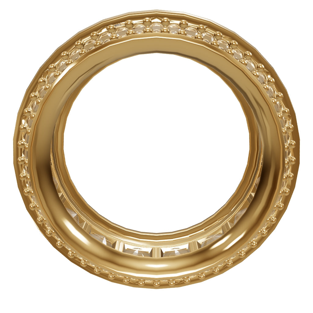Bold Multi-Row Princess Cut Anniversary Band（cc）