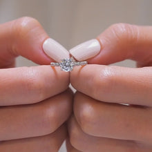 Lustrous Round Cut 1.2ct Pave Engagement Ring In Sterling Silver