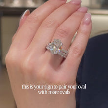 Dazzling 4.0ct Oval Cut Gemstone Engagement Ring And Oval Band Set