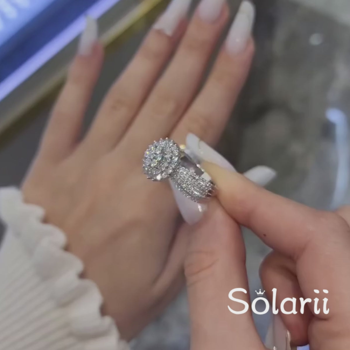 Iced Out Floral Cluster Ring • Multi-Row Sterling Silver Flower Ring