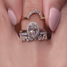 Magnificent 4PC 2.0ct Oval Cut Halo Gemstone Ring Stack