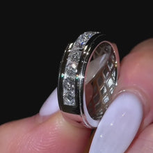 Round Cut Channel Set Half Eternity Wide Band in Sterling Silver