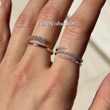 Multi-Row Pave Bypass Spiral Statement Ring in Sterling Silver