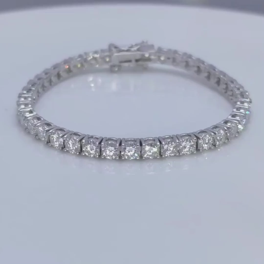Solarii Moissanite 16ct Round Cut  925 Sterling Silver Tennis Bracelet