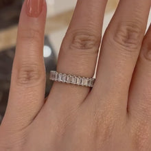Emerald Cut Wedding Band  In 925 Sterling Silver