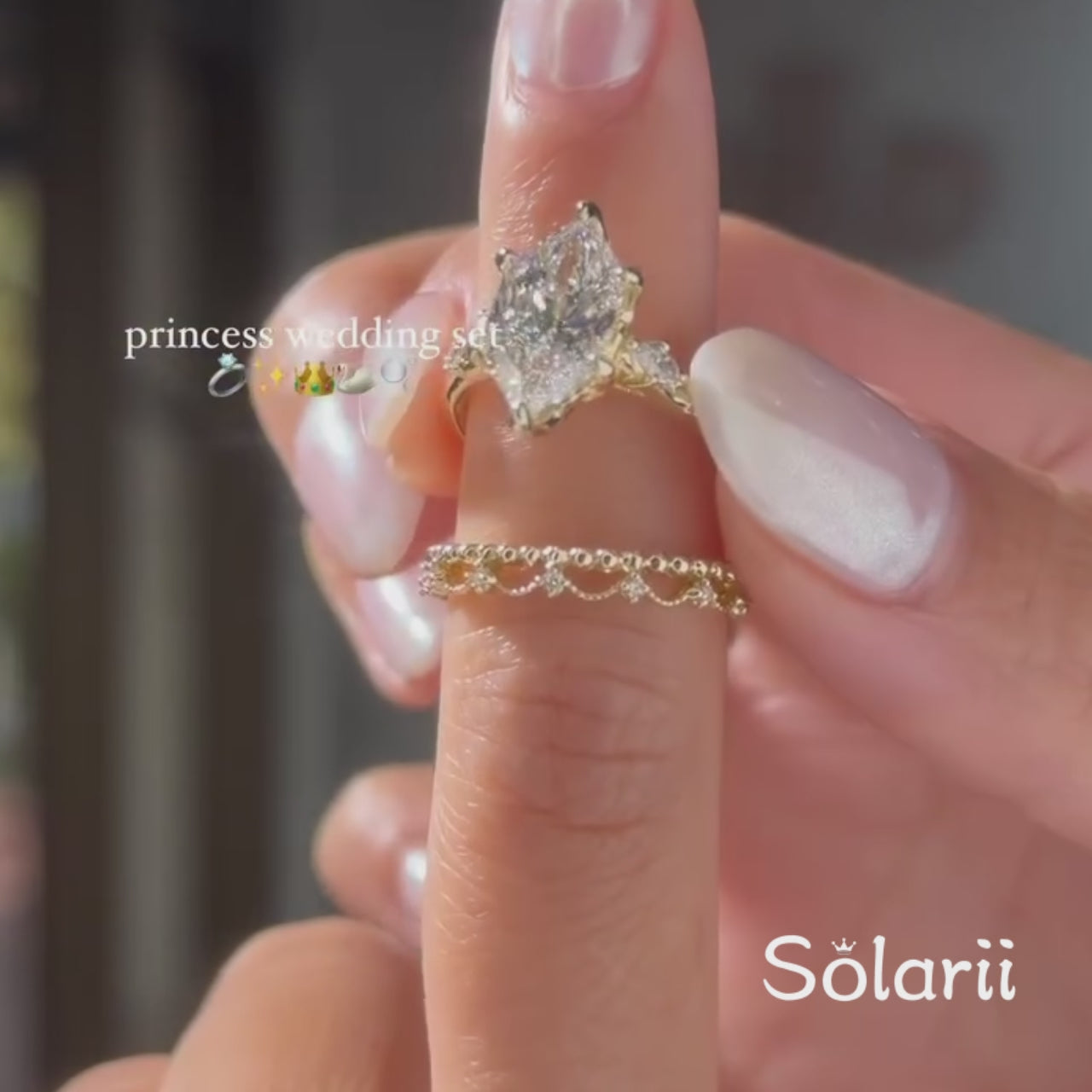 Exquisite 3.0ct Marquise Cut Jillian Lace 3PC Wedding Ring Set in Sterling Silver