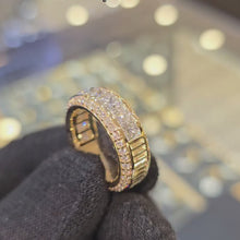 Dual-Design Princess Cut and Fluted Statement Ring