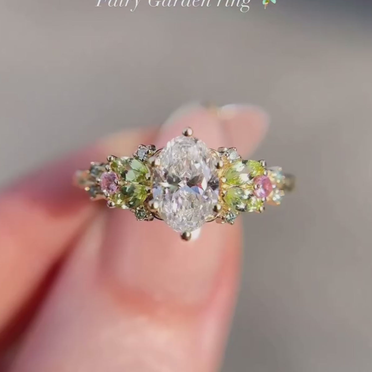 Enchanted 2.0ct Oval Cut Multi-Color Gemstone Cluster Ring