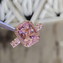 Gorgeous Radiant Cut 5.0ct Morganite Stone Pave Engagement Ring In Sterling Silver