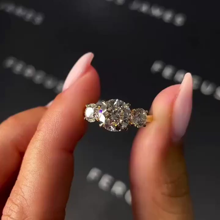Golden Radiance Moissanite Engagement Ring