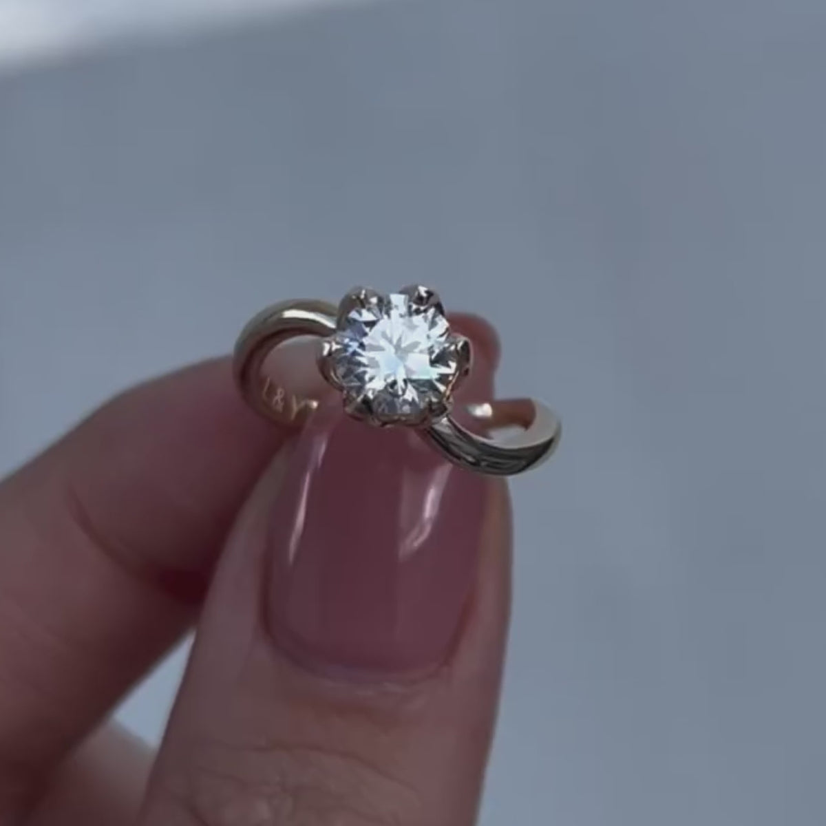 The "Mobius Rose" Solitaire Ring: 2.0 Ct Moissanite Infinity Twist 14K Gold Vermeil Engagement Ring