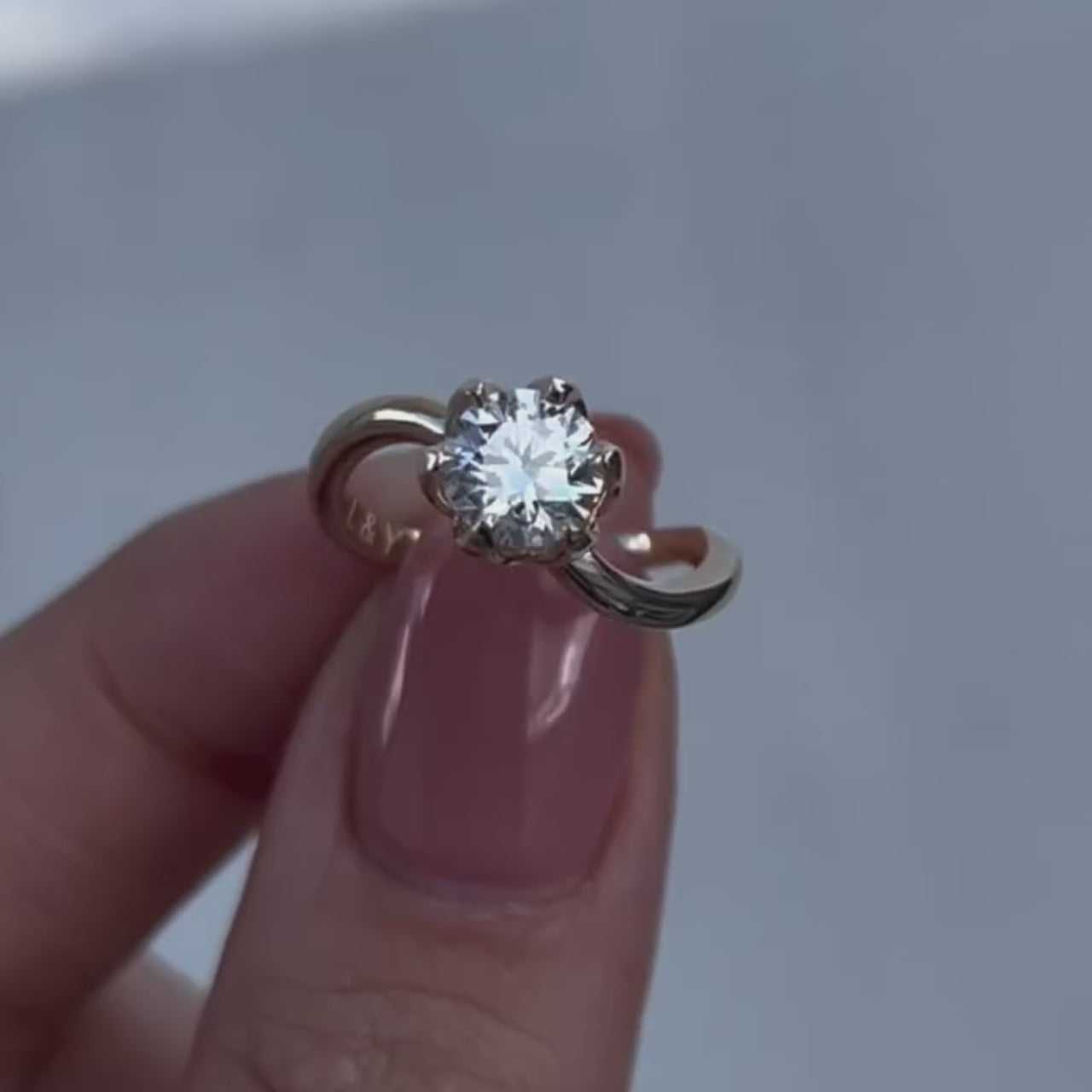 The "Mobius Rose" Solitaire Ring: 2.0 Ct Moissanite Infinity Twist 14K Gold Vermeil Engagement Ring