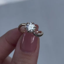 The "Mobius Rose" Solitaire Ring: 2.0 Ct Moissanite Infinity Twist 14K Gold Vermeil Engagement Ring