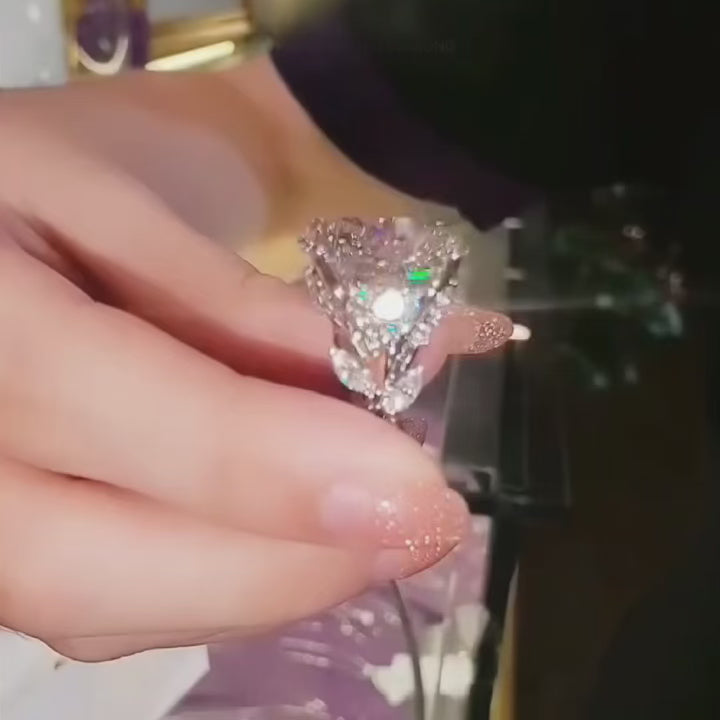 Majestic 8.0ct Oval Cut Nature-Inspired Engagement Ring