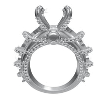 Interactive 3D — 1405 round cut ring — clear prong diamonds
