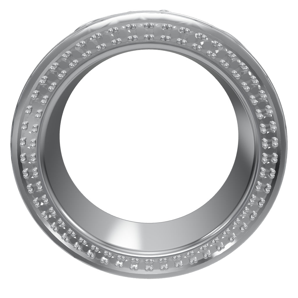 Floral Engraved Wide Band with Hidden Eternity Edge