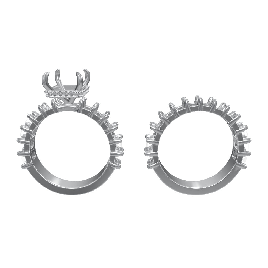 Breathtaking 5.0ct Radiant Cut Pavé Wedding Ring Set in Sterling Silver