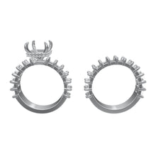 Interactive 3D — R12 radiant two-piece ring set