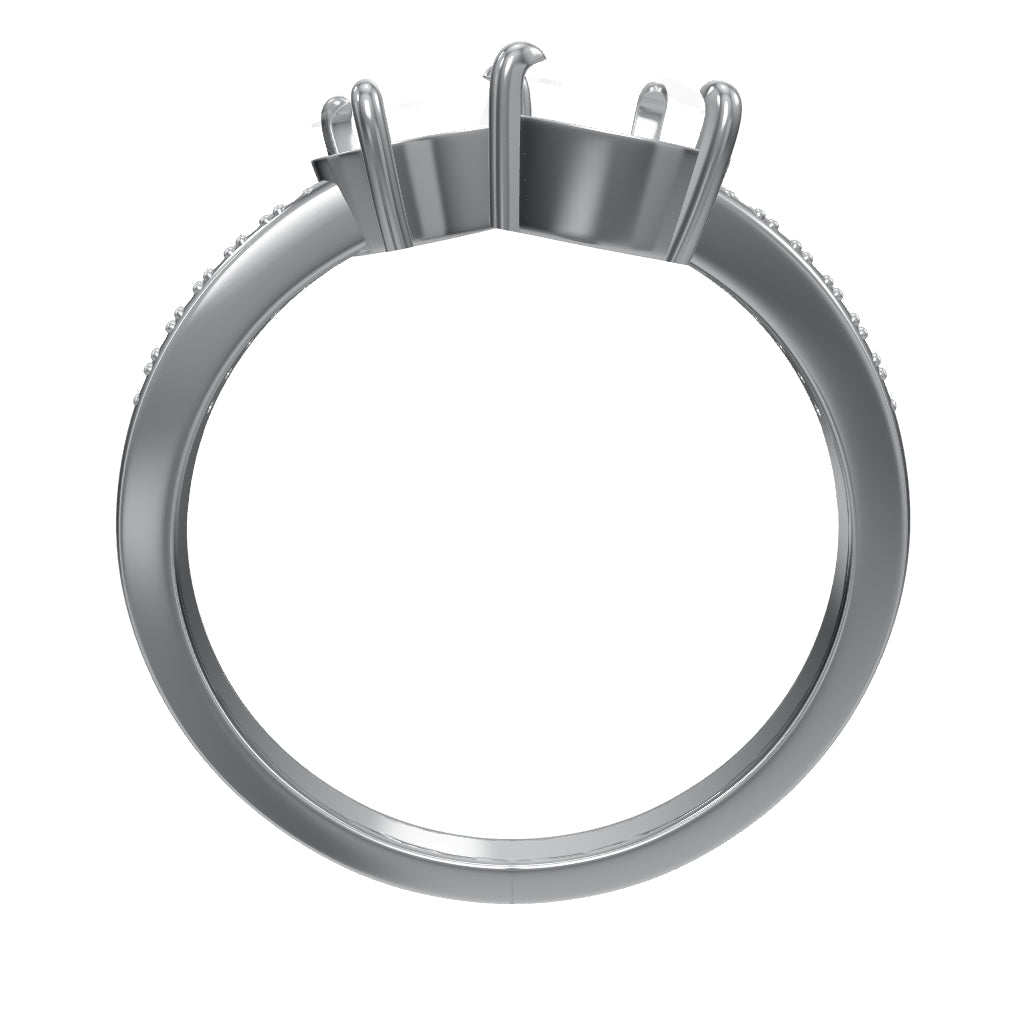 Double Pear Cut Open Gap Nesting Wedding Band