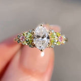 Enchanted 2.0ct Oval Cut Multi-Color Gemstone Cluster Ring