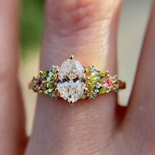 Enchanted 2.0ct Oval Cut Multi-Color Gemstone Cluster Ring