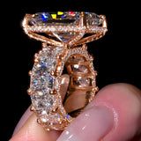 Colossal 15.0ct Radiant Cut with Full Eternity Band Engagement Ring