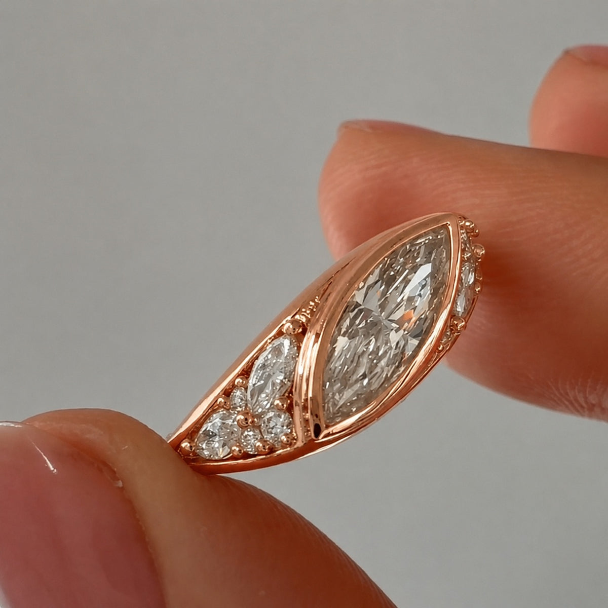 Bold East-West 1.0ct Marquise Cut Statement Ring