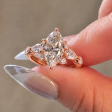 2.0ct Marquise Cut Botanical Cluster Engagement Ring