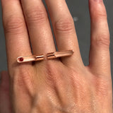 Kinetic Rolling Bead Two-Finger Statement Ring in Sterling Silver