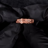 Floral Engraved Wide Band with Hidden Eternity Edge