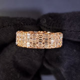 Multi-Row Emerald Cut Wide Statement Band