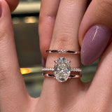 5.0ct Oval Cut Pave and Plain Band 3PC Stacking Bridal Set in Sterling Silver