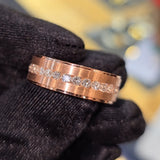 Modern Satin Finish Wide Band with Center Stones