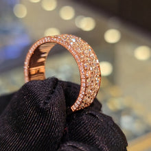 3-Row Round Brilliant Half Eternity Wide Ring